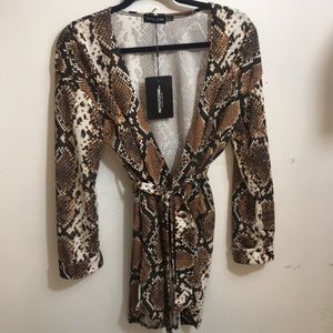 PrettyLittleThing Snake Tie Blazer